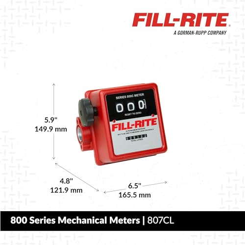 FILL RITE Fill-Rite 807CL 3/4" 19-76 LPM 3-Wheel Mechanical Flow Meter - Image 2