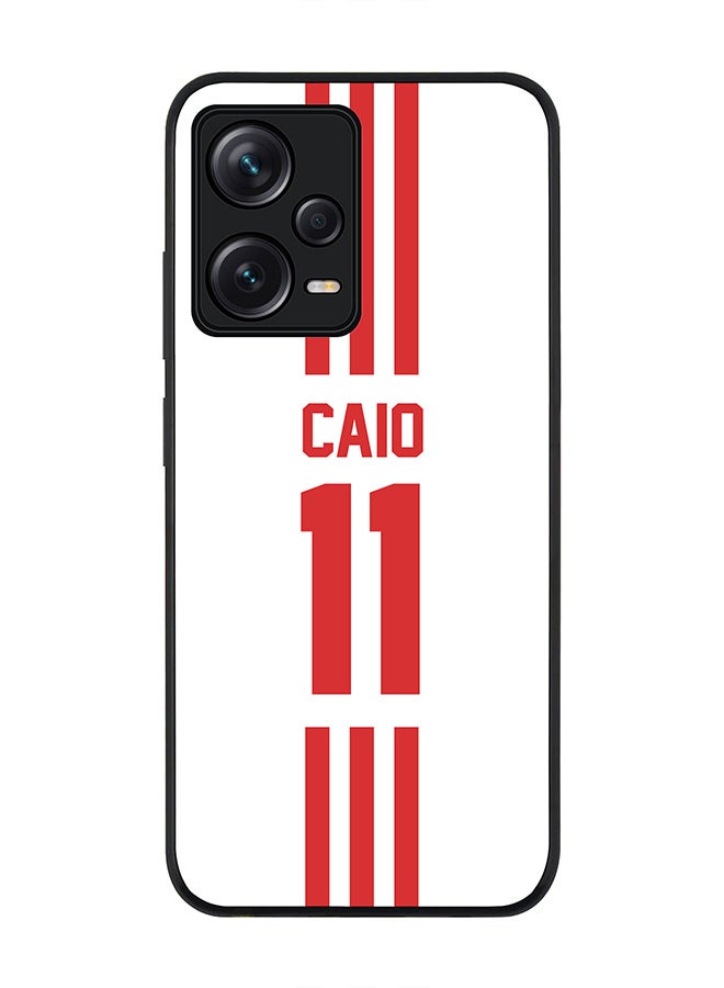 Stylizedd Rugged Black edge case for Redmi Note 12 Pro 5G Slim fit Soft Case Flexible Rubber Edges Anti Drop TPU Gel Thin Cover-UAE Player Name - Caio - Image 1