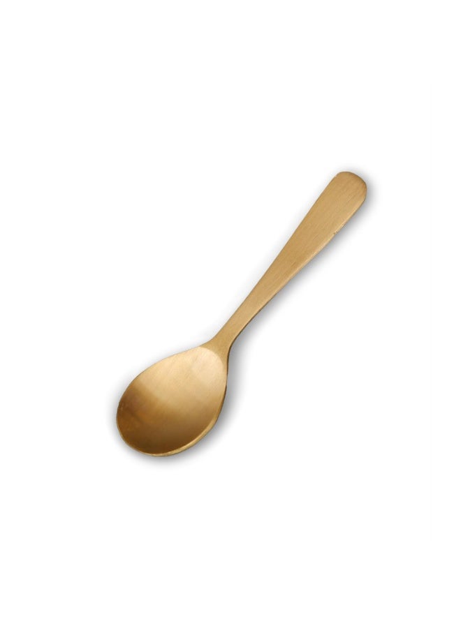 HAZEL Brass Masala Spoon Set of 6 | Mini Tea Spoons for Spice Jars & Containers | Small Brass Spoons for Kids, Masala Dabba, Gifting - Image 4