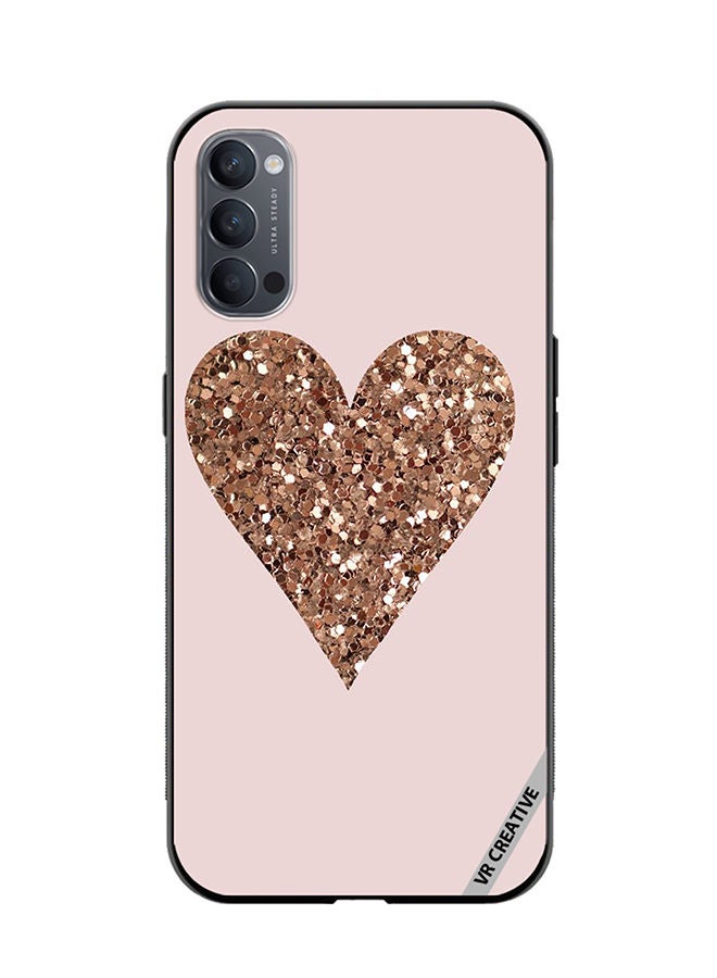 VR CREATIVE Protective Case Cover For Oppo Reno4 Pro 5G Sparkling Love Design Multicolour - Image 1
