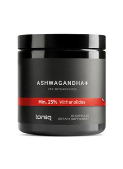 Toniiq Ashwagandha Supplement Capsules - 25% Withanolides - Stress Support - (52000mg) 40x Concentration Ashwagandha Extra Strength Formula - 60 Veggie Capsules  - Image 1