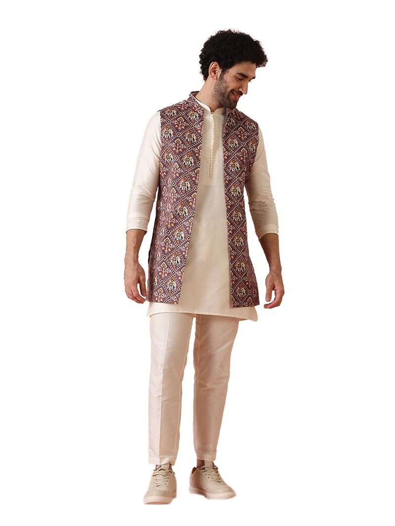 KISAH Kurta Pajama Set for Men with Modi Jacket – Ethnic Kurta for Man | Wedding Dress Set & Traditional Outfit - Image 1