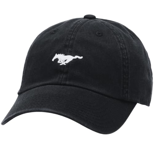 AMERICAN NEEDLE Micro Slouch Casual Baseball Dad Hat Ford Mustang, Black (FORD-1705B) - Image 1
