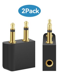 Tersely [2 PACK] Gold Plated Flight Airplane Headphone Audio Adapter, Air Plane Flight Connector Earphone Headphone Audio | Convert Great Sound on All Planes | Suits All in-Flight Media Systems  - Image 2