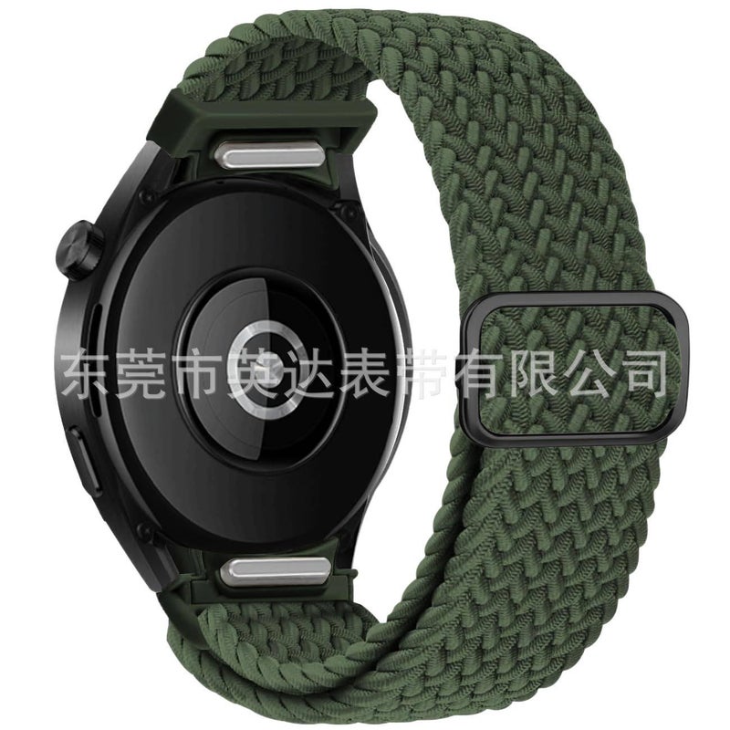 سوار ساعة ذكية باللون أخضر قابل للتعديل سوار نايلون حلقي متوافق مع Samsung Galaxy Watch 4 بملاءمة قابلة للتعديل وحزام بديل - Image 1