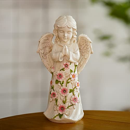 Nacome Garden Outdoor Statues Angel with Succulent and 7 LED Lights – Lawn Decor for Patio, Balcony, Yard Ornament - Unique Housewarming Gifts - Image 3