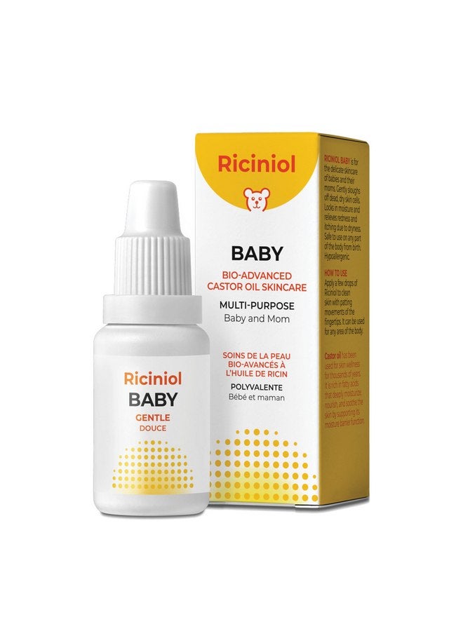 Riciniol Baby - Multipurpose Castor Oil for Baby and Mom | Bio-advanced Castor Oil Ointment, Pure & Natural Skin Protection, Hypoallergenic, Infant Massage Oil (15ml - Pack of 1) - Image 1