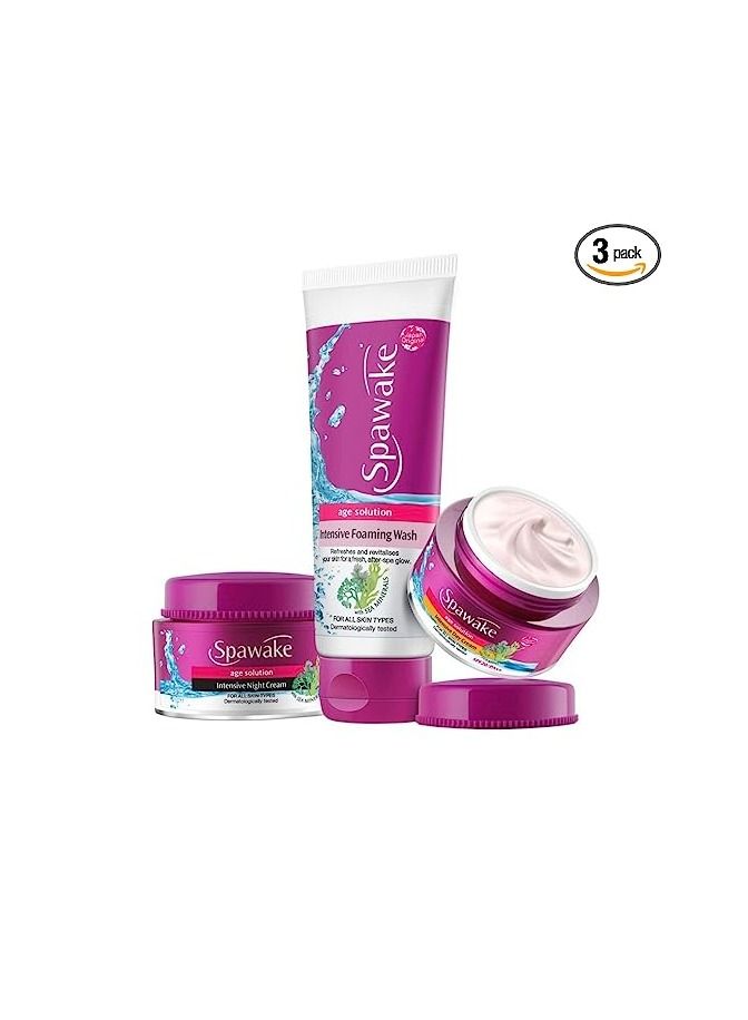Spawake Age Solution PACK OF 3 Intensive Foaming Face Wash, Night and Day Cream - Image 1
