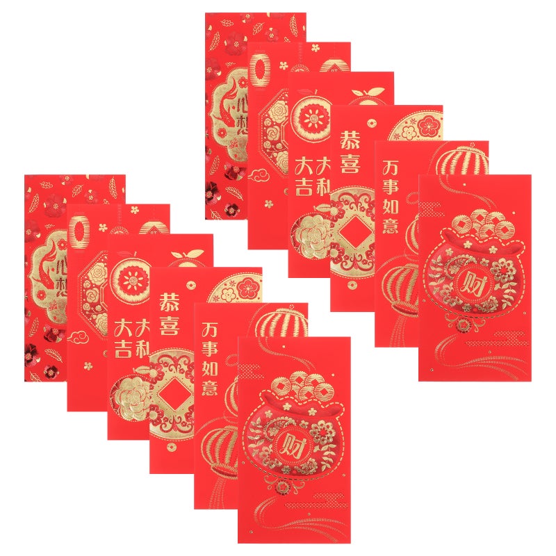 Money Envelopes For Cash Chinese Red Envelopes Traditional Craftsmanship Chinese New Year Weddings Red Cardboard 30Pcs - Image 3