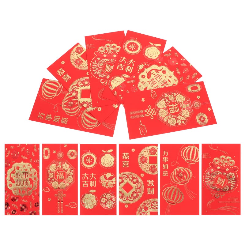 Money Envelopes For Cash Chinese Red Envelopes Traditional Craftsmanship Chinese New Year Weddings Red Cardboard 30Pcs - Image 4