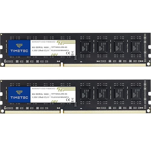 Timetec تيمتيك بريميوم 16GB KIT2x8GB DDR3L DDR3 1600MHz DDR3L1600 PC3L12800 PC312800 غير ECC غير مخبأ 135V15V CL11 2Rx8 رتبة مزدوجة 240 دبوس UDIMM سطح المكتب ذاكرة الكمبيوتر RAMSDRAM ترقية - Image 1