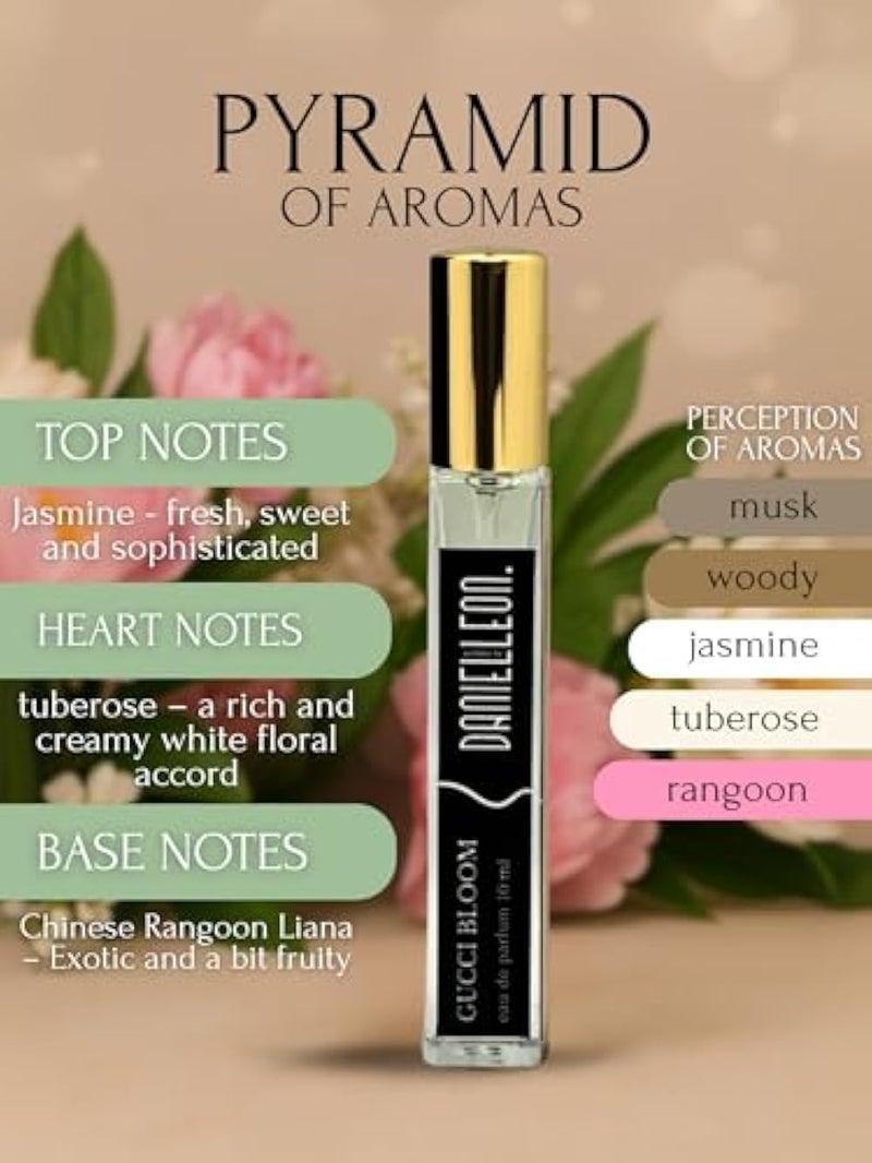 Daniel Leon, inspired perfume by Gucci-Bloom, Soft Floral Perfume for Women with Jasmine & Tuberose tester, 10 ml - Image 3