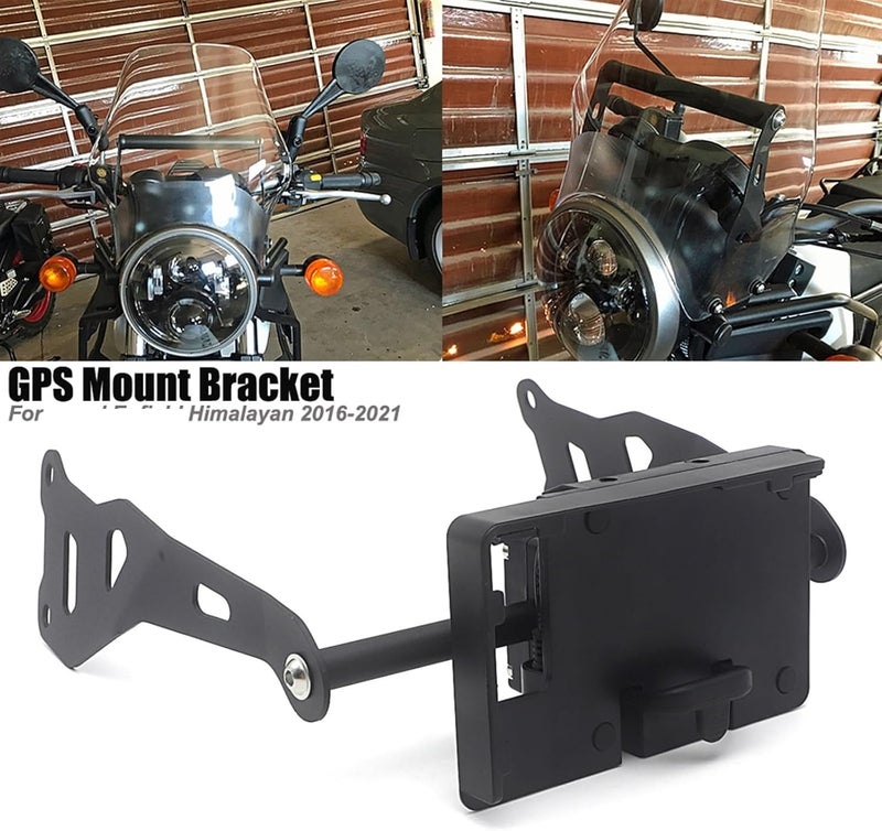 QASULER Motorcycle Phone GPS Mount with USB Charger - Image 2