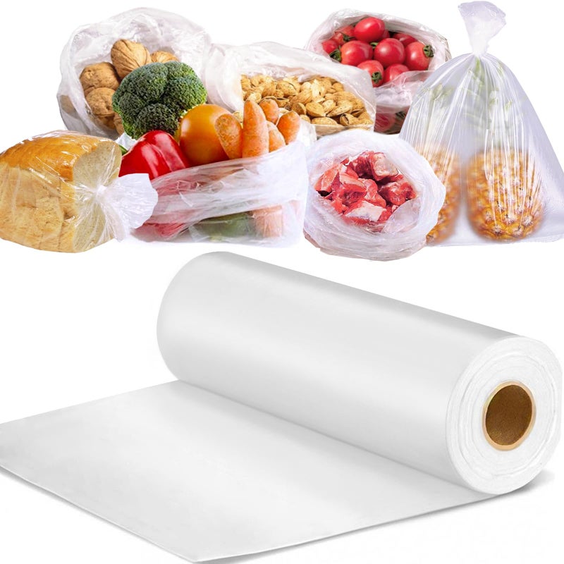 OausTect Food Storage Bags, 12â€ x 16â€ Clear Plastic Bags, Fresh-Keeping Produce Bags Roll for Food, Fruit, Vegetable, Refrigerator Storage, Kitchen, Supermarket, 1 Roll 350 Storage Bags - Image 1