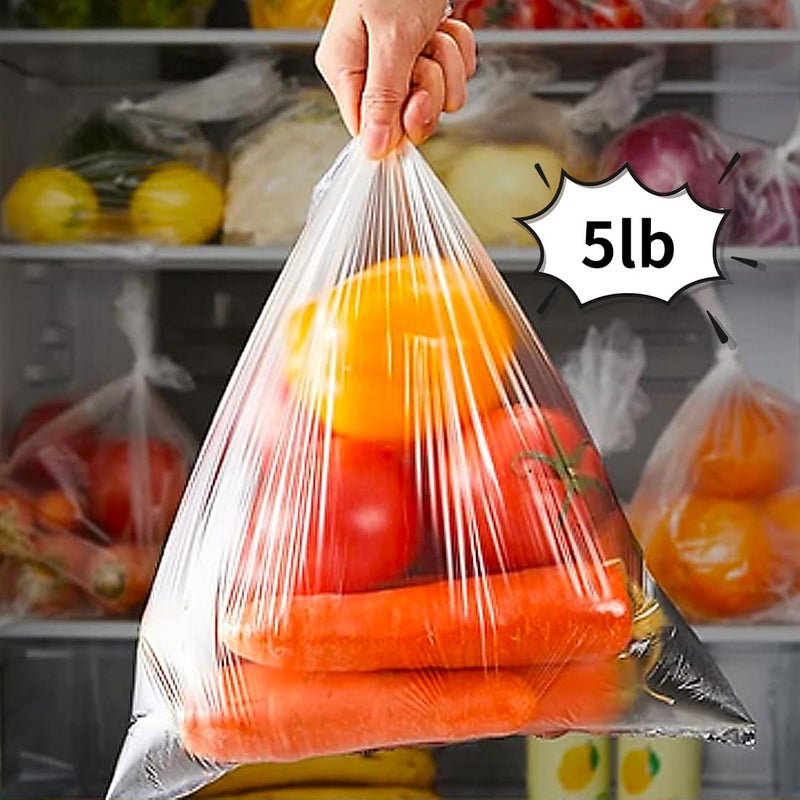 OausTect Food Storage Bags, 12â€ x 16â€ Clear Plastic Bags, Fresh-Keeping Produce Bags Roll for Food, Fruit, Vegetable, Refrigerator Storage, Kitchen, Supermarket, 1 Roll 350 Storage Bags - Image 2