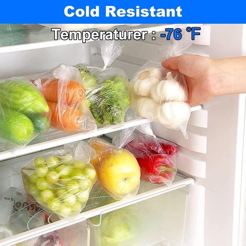 OausTect Food Storage Bags, 12â€ x 16â€ Clear Plastic Bags, Fresh-Keeping Produce Bags Roll for Food, Fruit, Vegetable, Refrigerator Storage, Kitchen, Supermarket, 1 Roll 350 Storage Bags - Image 3
