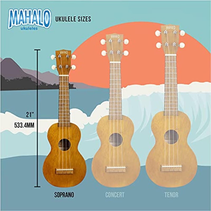 Mahalo MK1TBR Kahiko Series Soprano Ukulele with Carrying Bag - Image 5