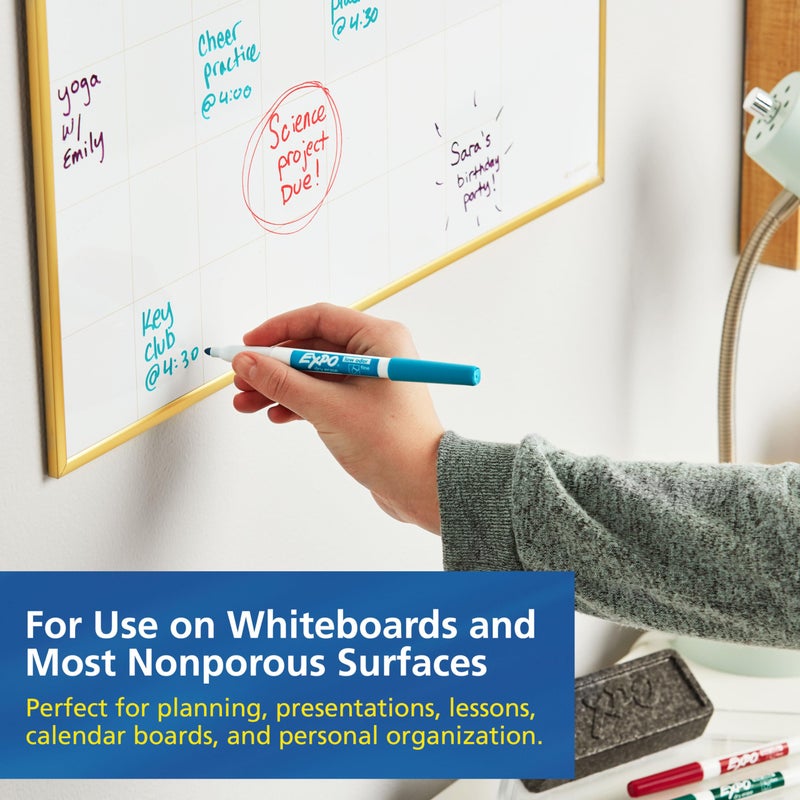 EXPO Low Odor Dry-Erase Marker - Fine Tip - Pack of 12 - Blue - Image 2