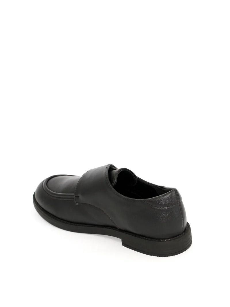 Geoomnii Boys School Shoes – Durable Black Formal Uniform Footwear for Kids | Anti-Slip Sole, Cushioned Insole, Easy Closure | Ideal for Daily Use & School Activities