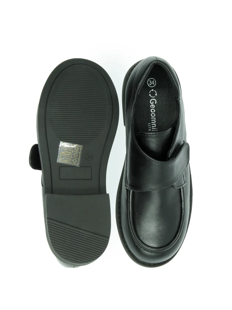 Geoomnii Boys School Shoes – Durable Black Formal Uniform Footwear for Kids | Anti-Slip Sole, Cushioned Insole, Easy Closure | Ideal for Daily Use & School Activities