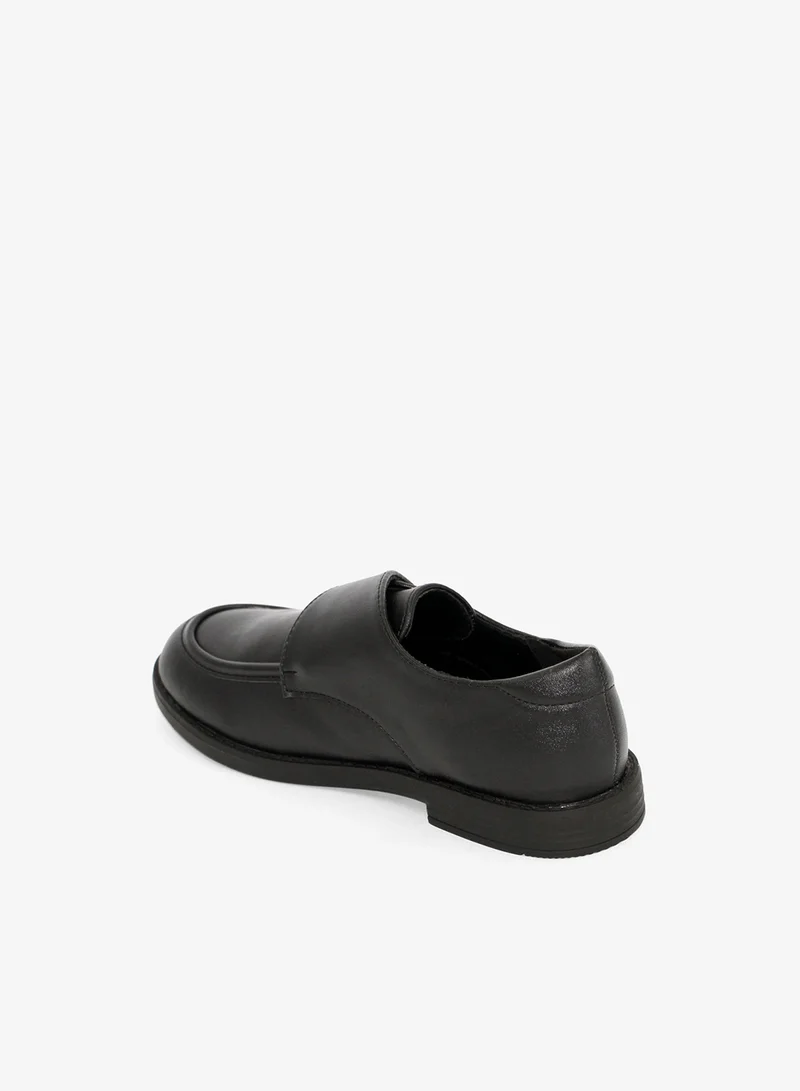 Geoomnii Boys School Shoes – Durable Black Formal Uniform Footwear for Kids | Anti-Slip Sole, Cushioned Insole, Easy Closure | Ideal for Daily Use & School Activities
