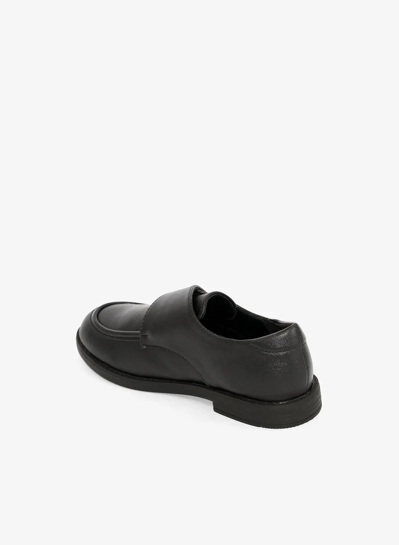 Geoomnii Boys School Shoes – Durable Black Formal Uniform Footwear for Kids | Anti-Slip Sole, Cushioned Insole, Easy Closure | Ideal for Daily Use & School Activities