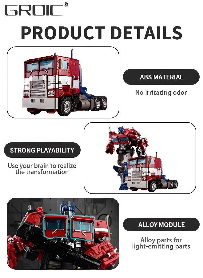 GROIC - 2 In 1 Deformation Robot Toy, Deformed Car Robot Toys, Action Figure Deformation Car Model, Portable Alloy Deformation Robot Toys Gift for Kids-Optimus Prime - Image 1