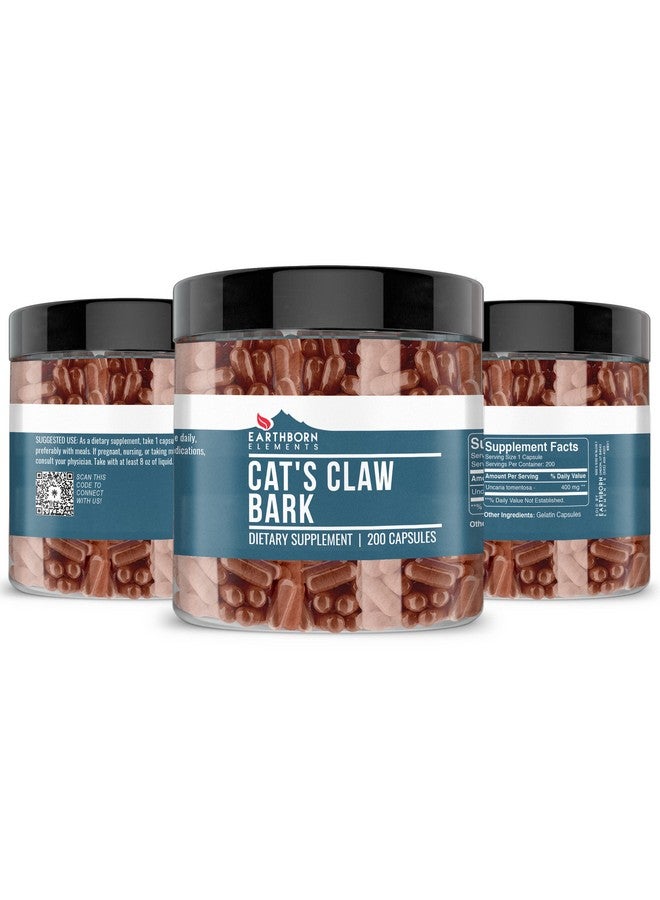 Earthborn Elements Cat's Claw Bark 200 Capsules, Pure & Undiluted, No Additives - Image 2