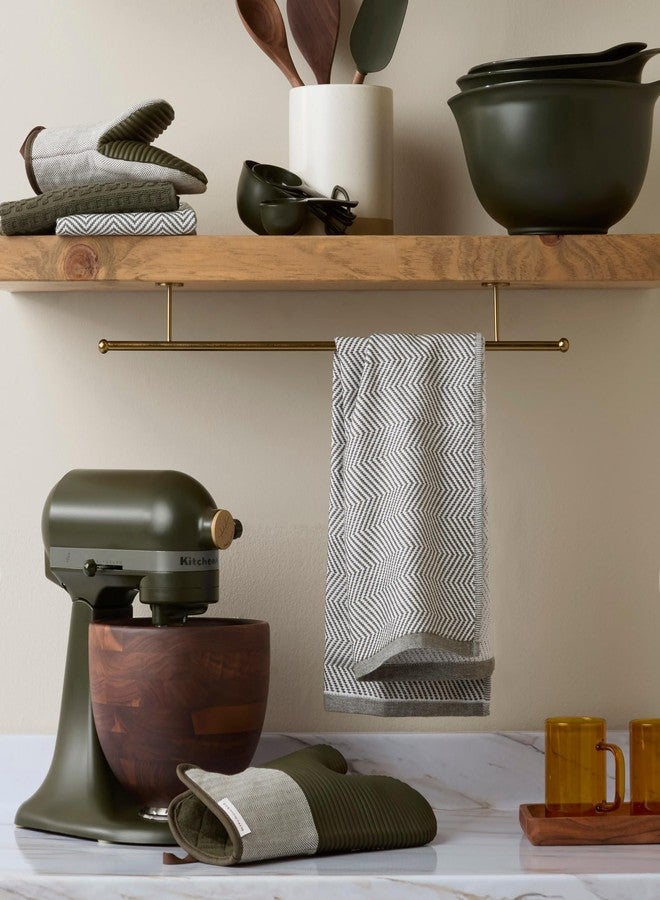 KITCHENAID® Evergreen Design Series Herringbone Ribbed Soft Silicone Mini Oven Mitts 2-Pack Set, Heat Resistant up to 500°F, Flexible & Waterproof, Deep Forest Green, 5.5"x9" - Image 3