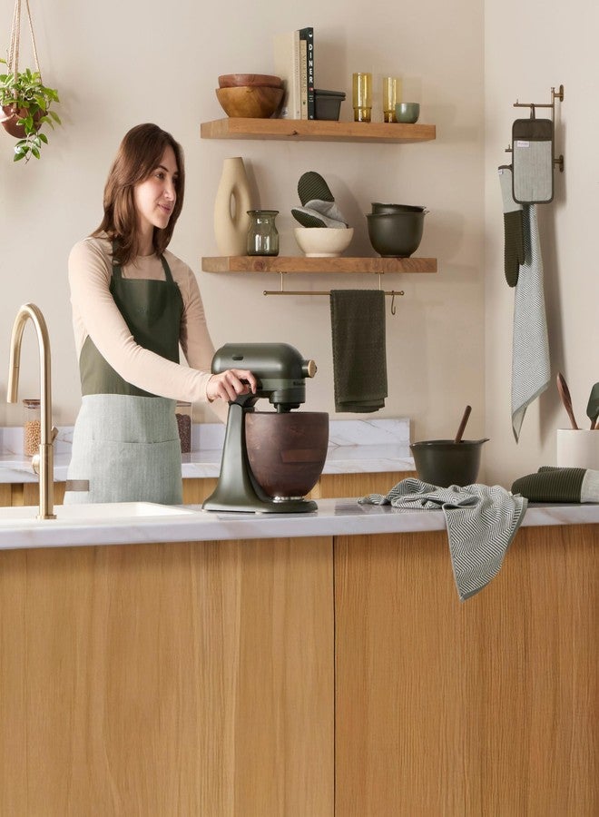 KITCHENAID® Evergreen Design Series Herringbone Ribbed Soft Silicone Mini Oven Mitts 2-Pack Set, Heat Resistant up to 500°F, Flexible & Waterproof, Deep Forest Green, 5.5"x9" - Image 5