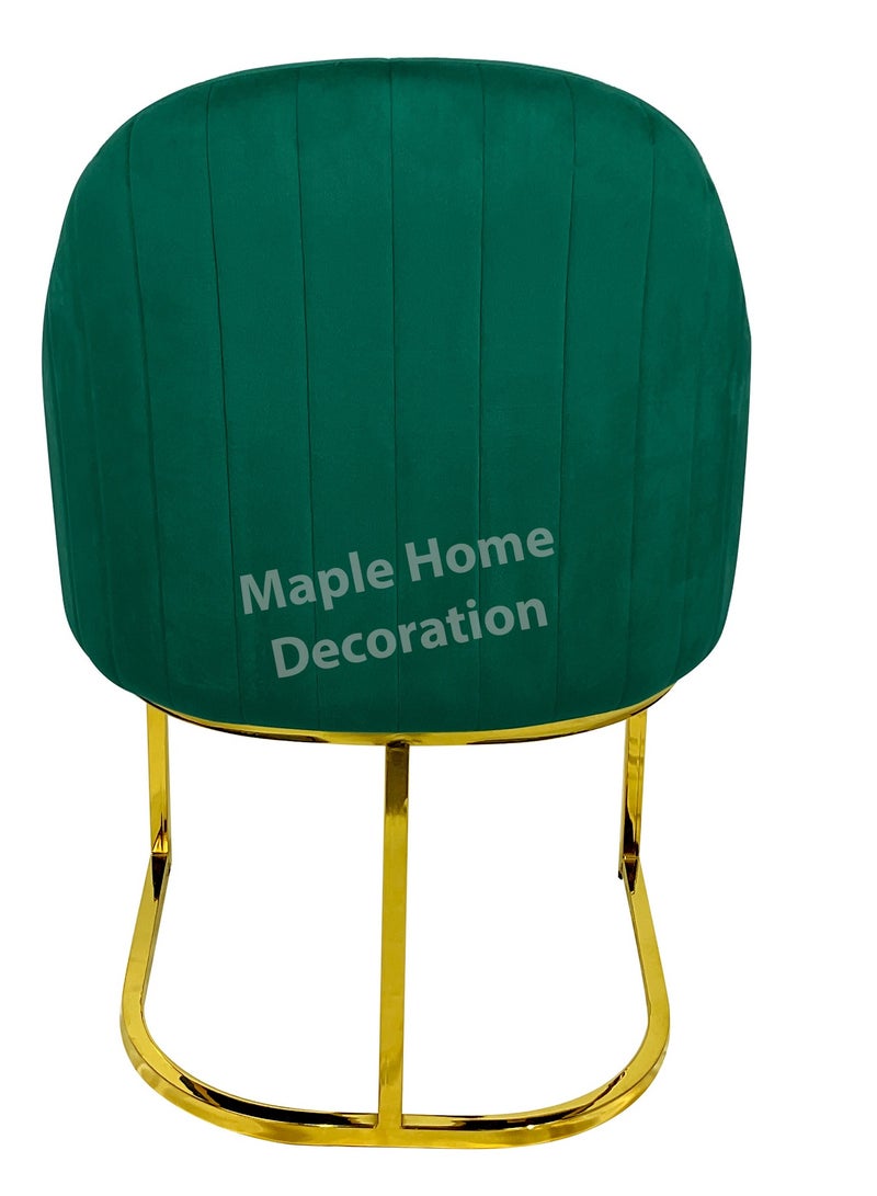 MAPLE HOME DECORATION Maple Home Velvet Chairs Modern Accent Dining Chairs Flannelette Comfy Upholstered Dining Room Furniture Leisure Chairs Golden Metal Leg  - Image 5