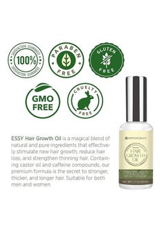 EssyNaturals Advanced Hair Growth Serum Hair Growth Oil With Biotin & Castor Oil Hair Growth For Women Hair Loss Treatments Rosemary Oil For Hair Growth Hair Growth Products For Thicker Longer Fuller Healthier Hair  - Image 3