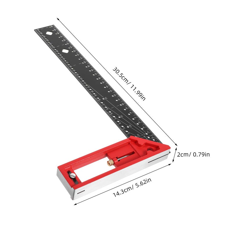 Aluminum Alloy Multi Angle Measuring Ruler 45 Degree Corner Protractor For Precision Woodworking - Image 3