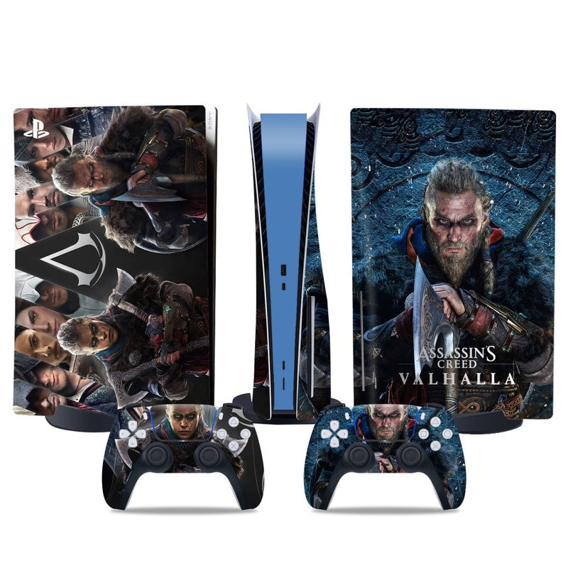 ملصقات PS5 إصدار الأقراص، واقي شاشة PS5 إصدار رقمي، نقشة أساسنز كريد، يدعم الشحن المباشر، مخصص للجهاز