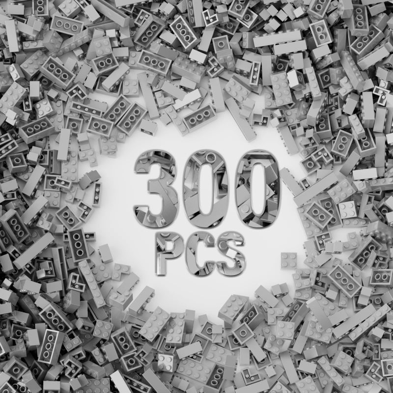 YUJHITP 300 Piece Light Gray Bricks Bulk Assortment Pack Dark Grey Brick Accessories for Building with 12 Size Compatible with Lego Parts and PiecesColor Light Gray - Image 3