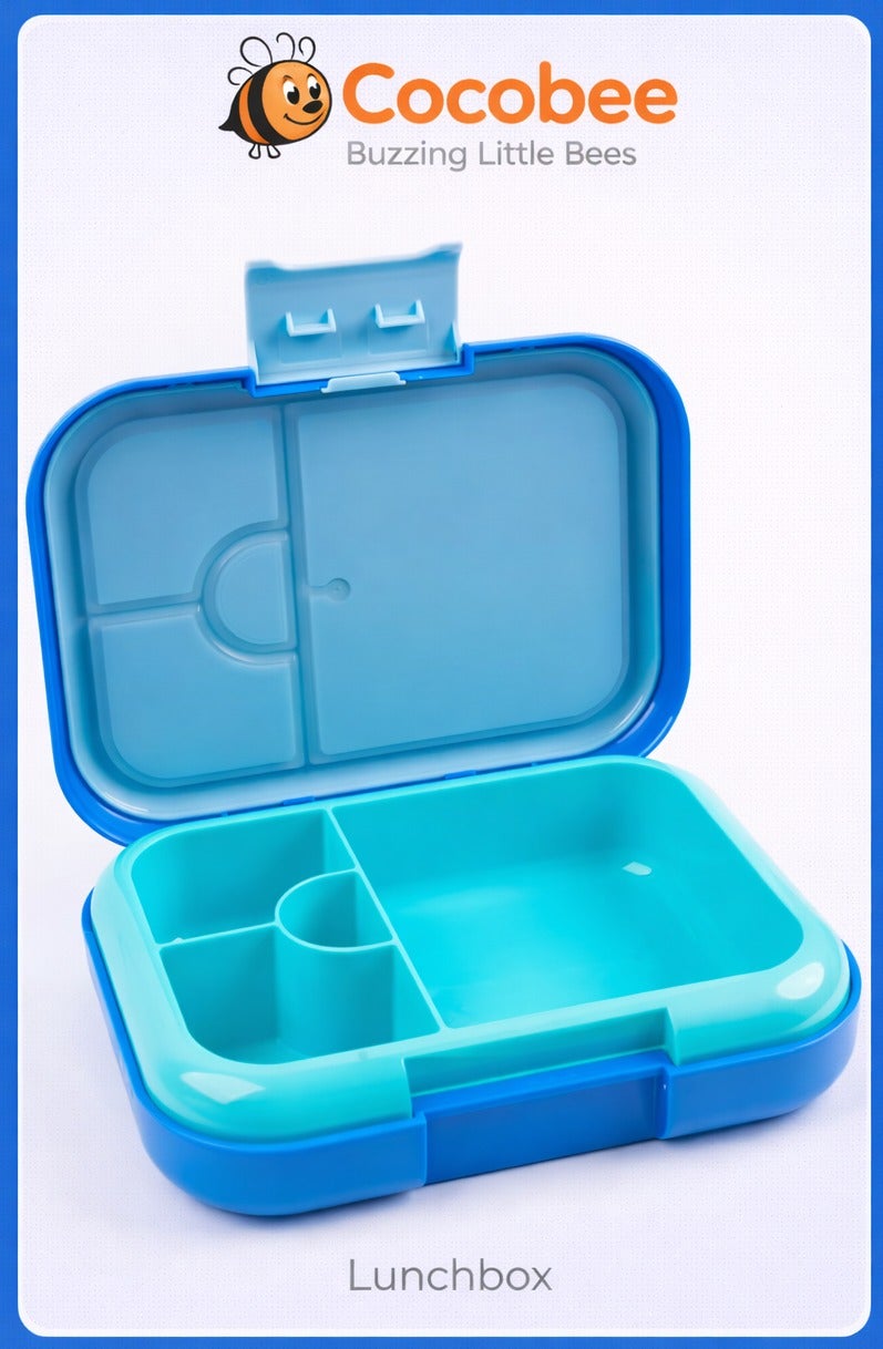 Cocobee Bento Lunch Box, Microwave Safe Removable Food Tray, BPA Free- Blue - Image 1