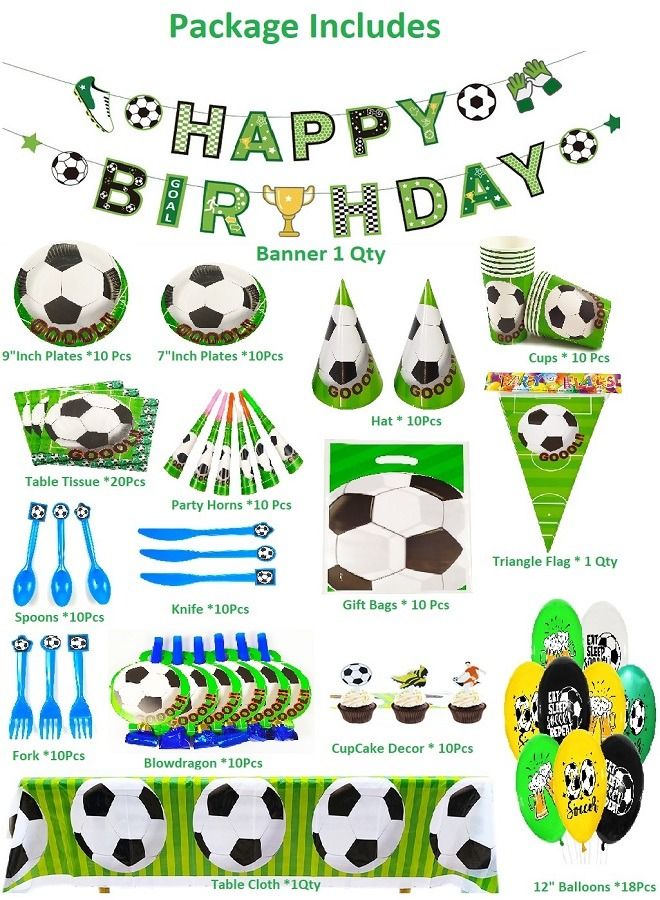 DecoLoral DECOR ME Football Birthday Party Decoration  Soccer Theme Birthday Party Supplies  Party supplies kit Decoration set 151 Pcs in Set - Image 2