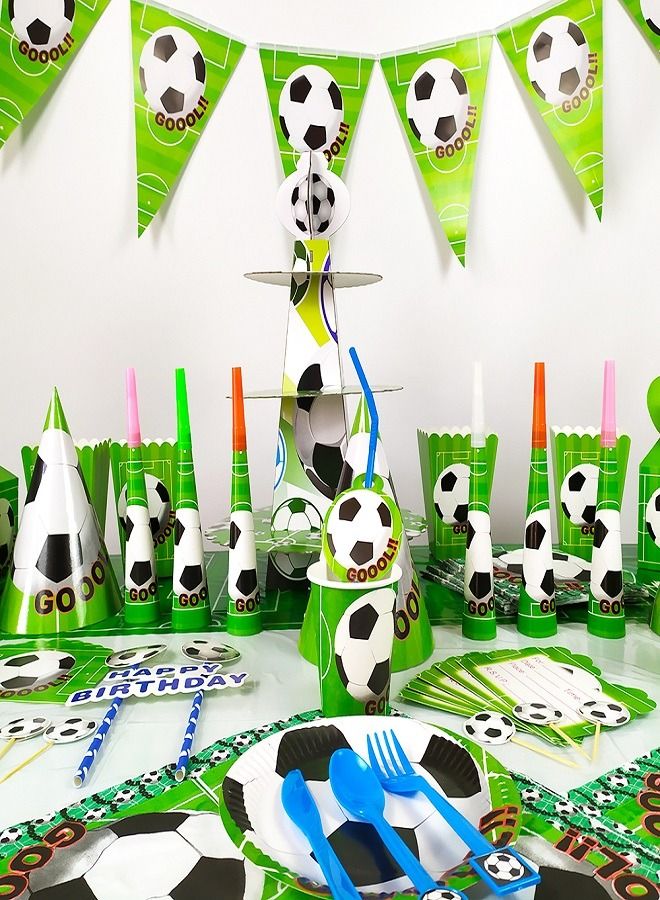 DecoLoral DECOR ME Football Birthday Party Decoration  Soccer Theme Birthday Party Supplies  Party supplies kit Decoration set 151 Pcs in Set - Image 4