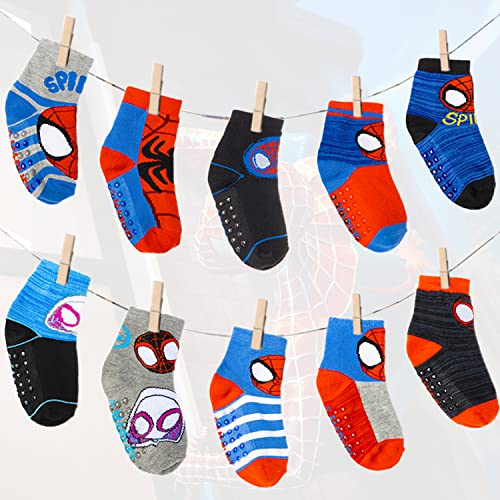 MARVEL Spiderman Grip Socks, Toddler Boys 10 Pack, Spider-Man Gripper Socks, Amazing Variety Pack 4-5T - Image 4