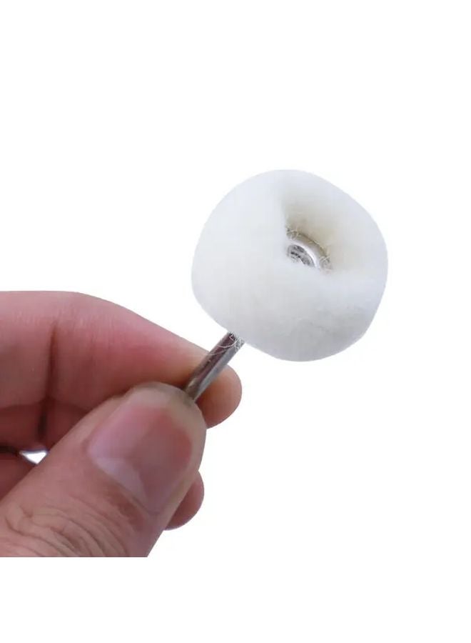 2Pcs White Mini Polishing Brush Felt Grinding Sanding Head For Drill Buffing Wheel - Image 5