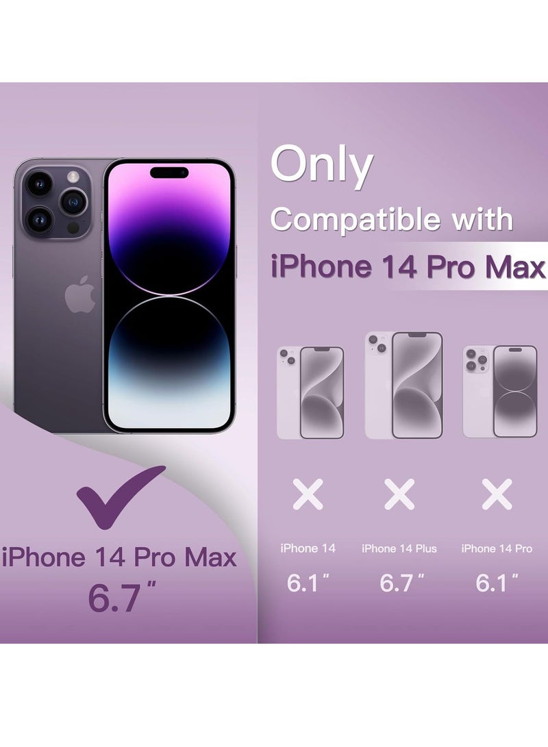 MUNTAQI حافظة فائقة النحافة (0.35 مم) لجهاز آيفون 14 برو ماكس 6.7 بوصة، غطاء عدسة الكاميرا حماية كاملة، حافظة صلبة خفيفة الوزن بلمسة نهائية غير لامعة، تدعم الشحن اللاسلكي (أرجواني داكن) - Image 2