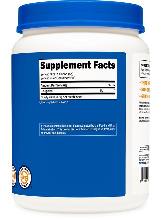 Nutricost L-Arginine Powder 1KG - Pure L-Arginine, 5g Per Serving - Image 5