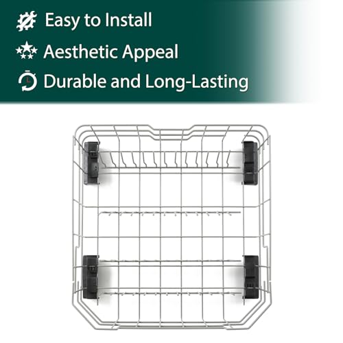 Anniparts WD28X26099 WD28X34744 Lower Dishwasher Rack Replacement Parts for GE Lower Dishrack Dishwasher Rack 20.7'' D x 21.6'' W Roller Wheels GE GDF510PSM0SS GDT535PSM0SS Bottom Dish Rack Assembly 1 Pcs - Image 4