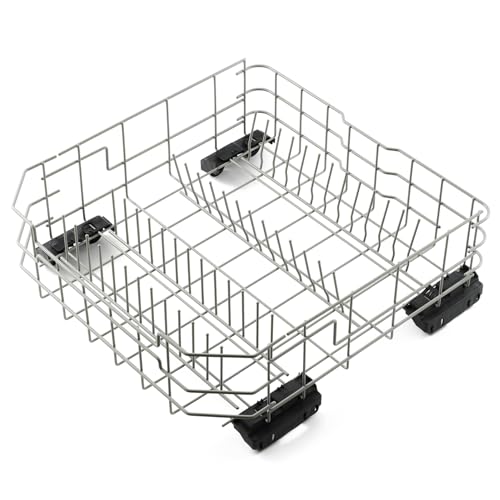 Anniparts WD28X26099 WD28X34744 Lower Dishwasher Rack Replacement Parts for GE Lower Dishrack Dishwasher Rack 20.7'' D x 21.6'' W Roller Wheels GE GDF510PSM0SS GDT535PSM0SS Bottom Dish Rack Assembly 1 Pcs - Image 1