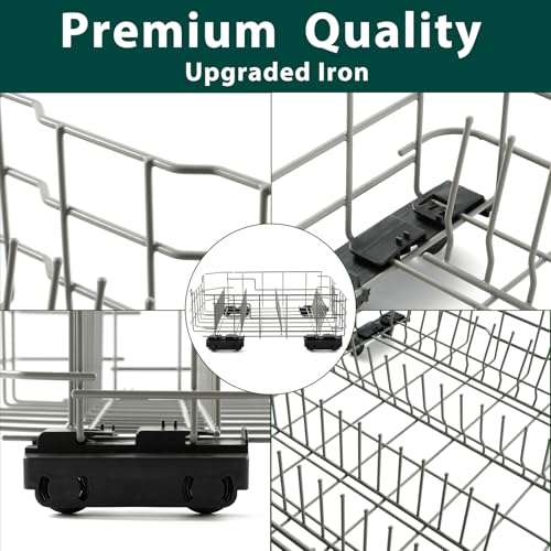 Anniparts WD28X26099 WD28X34744 Lower Dishwasher Rack Replacement Parts for GE Lower Dishrack Dishwasher Rack 20.7'' D x 21.6'' W Roller Wheels GE GDF510PSM0SS GDT535PSM0SS Bottom Dish Rack Assembly 1 Pcs - Image 3