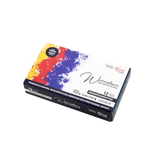 ROSA Gallery Monopigmented Professional Watercolor Paint Set, 12 Water Colors of 2.5 ml, High Lightfastness Paints Kit for Artists, Adult, Lightweight and Portable Metal Case - Image 5