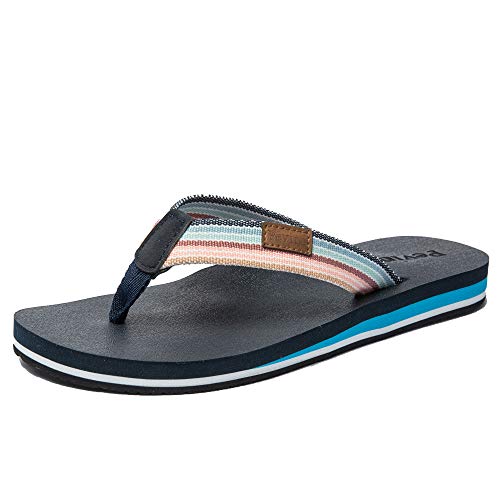 Pevino Women's Orthotic Flip Flops with Soft Waterproof Platform and Anti-Slip Sole,Casual Thong Sandals for Women,Comfortable Beach Sandals with Arch Support for Girl Ladies Navy Blue Size 9 - Image 4