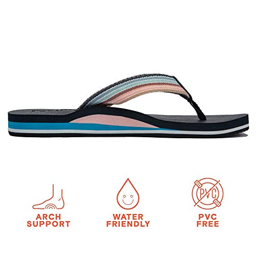 Pevino Women's Orthotic Flip Flops with Soft Waterproof Platform and Anti-Slip Sole,Casual Thong Sandals for Women,Comfortable Beach Sandals with Arch Support for Girl Ladies Navy Blue Size 9 - Image 2