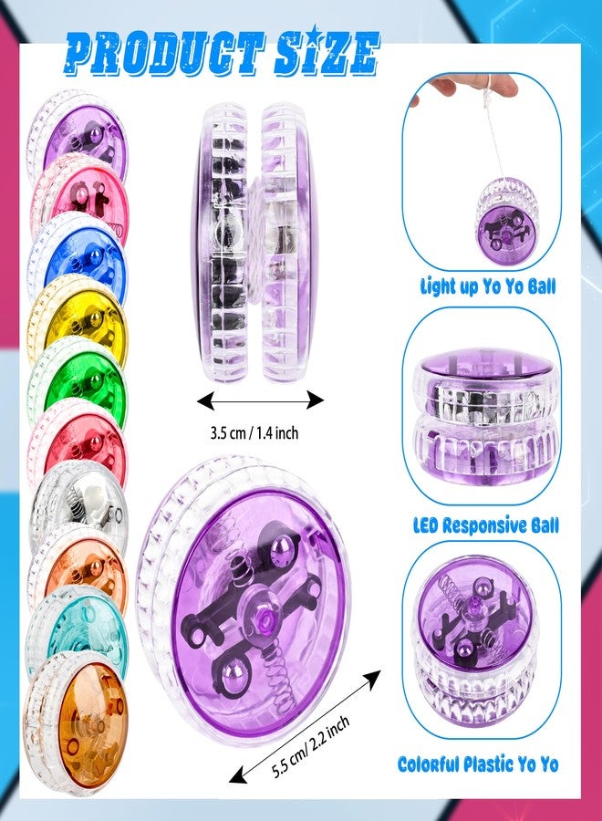 Drayear 40 Pcs LED Light Up Yo-Yos Bulk Pack Glow in The Dark Yoyo Toys Plastic YoYos for Beginner Birthday Party Favors Classroom Prizes Carnival Goodie Bag Fillers - Image 2