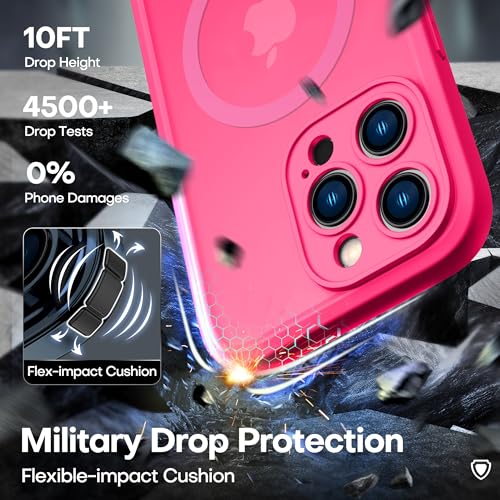 ImpactStrong Magnetic Guard Designed for iPhone 14 Pro Max Case [Camera Protection] [Military Grade Drop Tested] [Compatible with MagSafe] Slim Translucent Matte Phone Case (6.7") - Hot Pink - Image 5